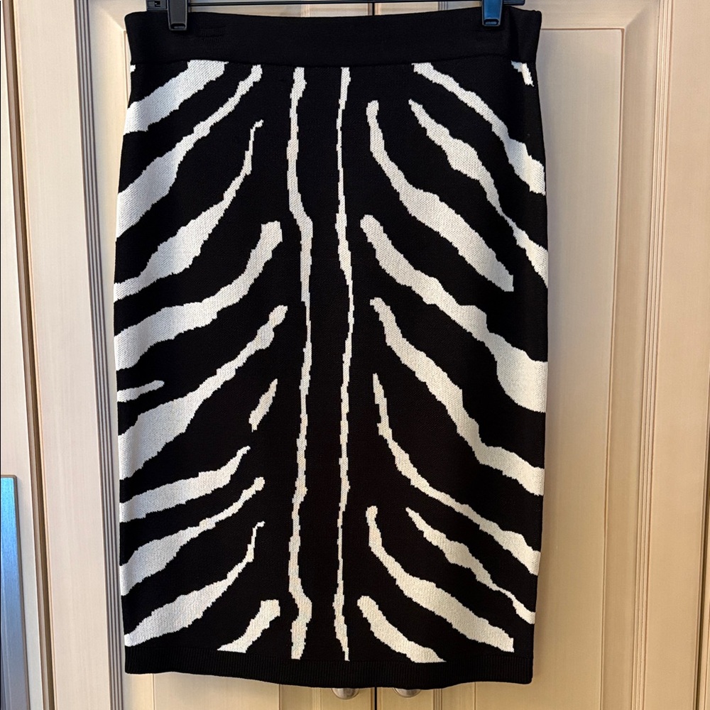 Bar III Black and White Zebra Pencil Skirt